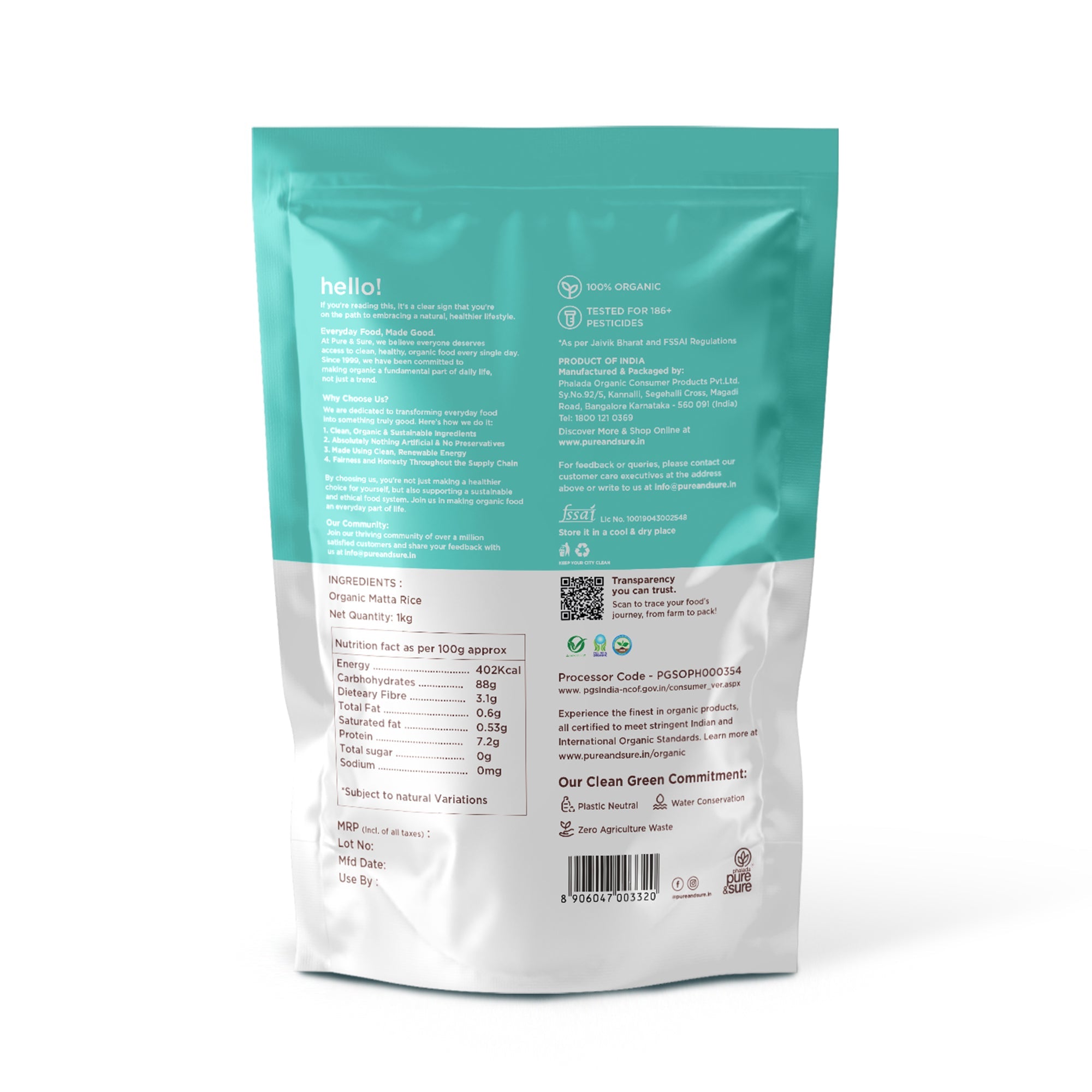 Pure & Sure Organic Matta Rice - Distacart