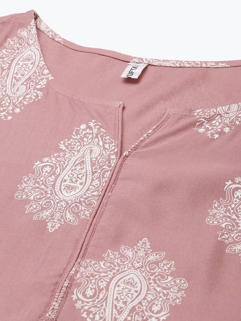 Yufta Mauve & Offwhite Printed Dupatta Set - Distacart