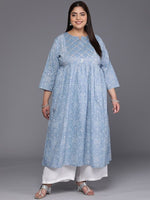 Thumbnail for Sztori Geometric Printed Regular A-Line Kurta - Distacart