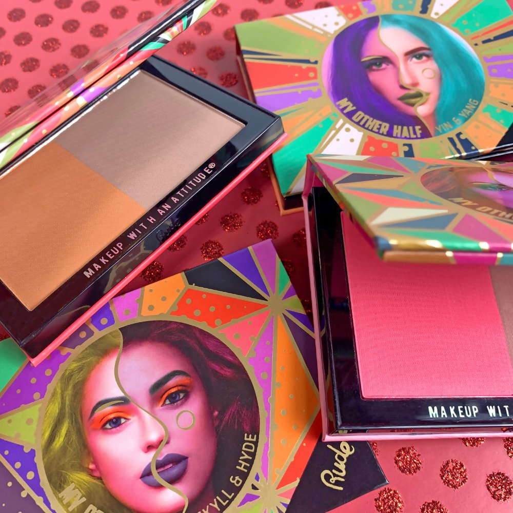 Rude Cosmetics My Other Half Duo Shade Face Palette - Double Faced - Distacart