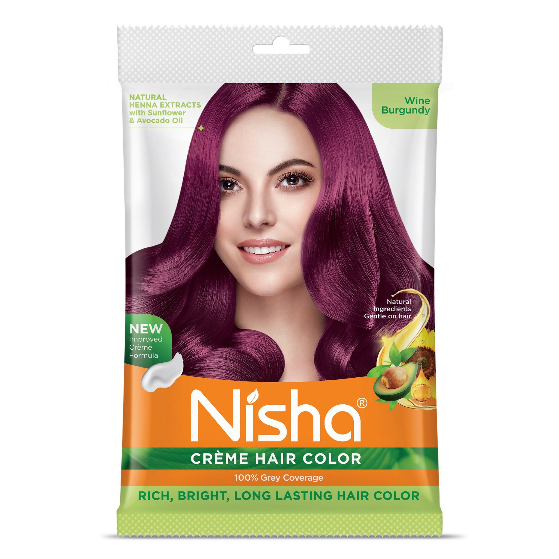 Nisha Creme Hair Color for Women - Wine Burgundy - Distacart