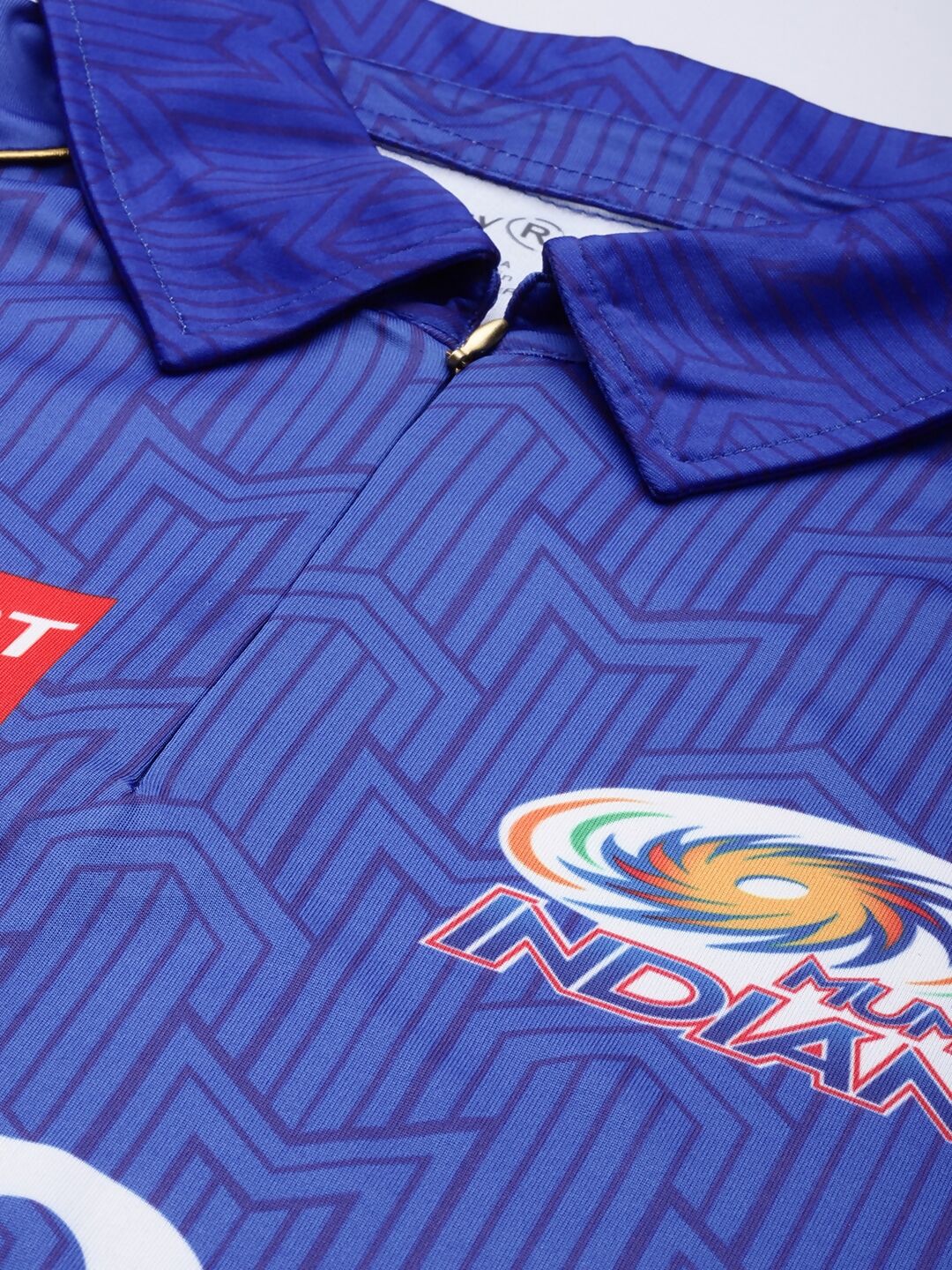 playR Men Printed Polo Collar Dri-FIT MI Official Match Jersey T-shirt IPL, T20 - Distacart