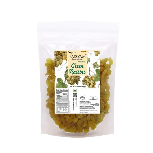 Tassyam Organics Premium Green Raisins - Pouch - Distacart