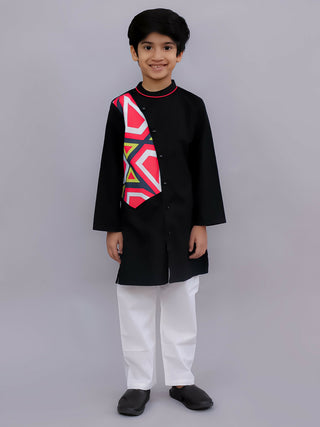 Lil Drama Shor-Gul Multicolor Kurta Pyjama Set For Boys