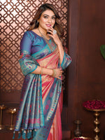 Thumbnail for Aastha Fashion Orange Tissue Silk Weaving Saree - Distacart
