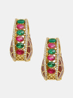 Thumbnail for Ruby Raang Gold Polished Kundan Work Multi Loops