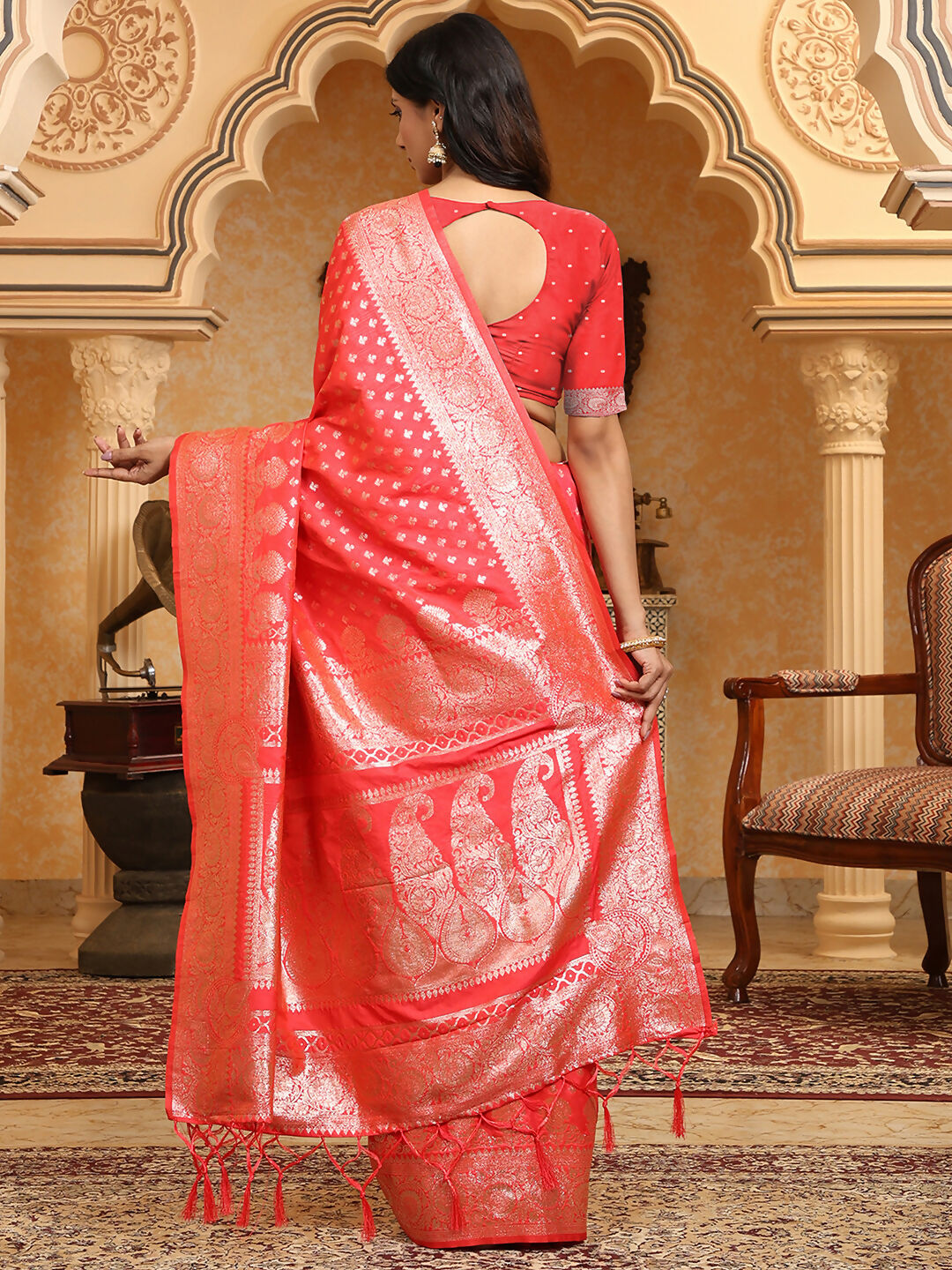 Astita Banarasi Silk Pink Saree