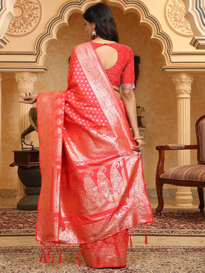 Shree Shyam Fashion Banarasi Silk Pink Saree - Distacart