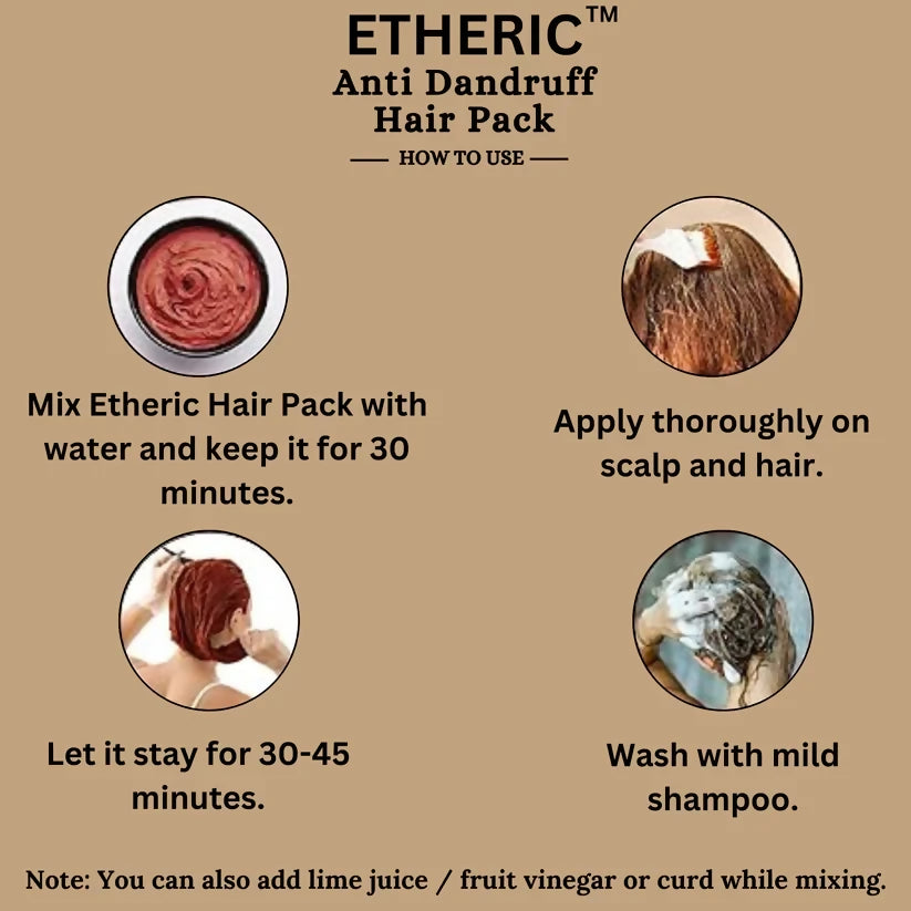 Etheric Anti-Dandruff Herbal Hair Pack – Hair Fall Control & Scalp Care - Dista