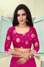 Thumbnail for Vedant Vastram Litchi Silk Designer Banarasi Saree - Magenta - Distacart