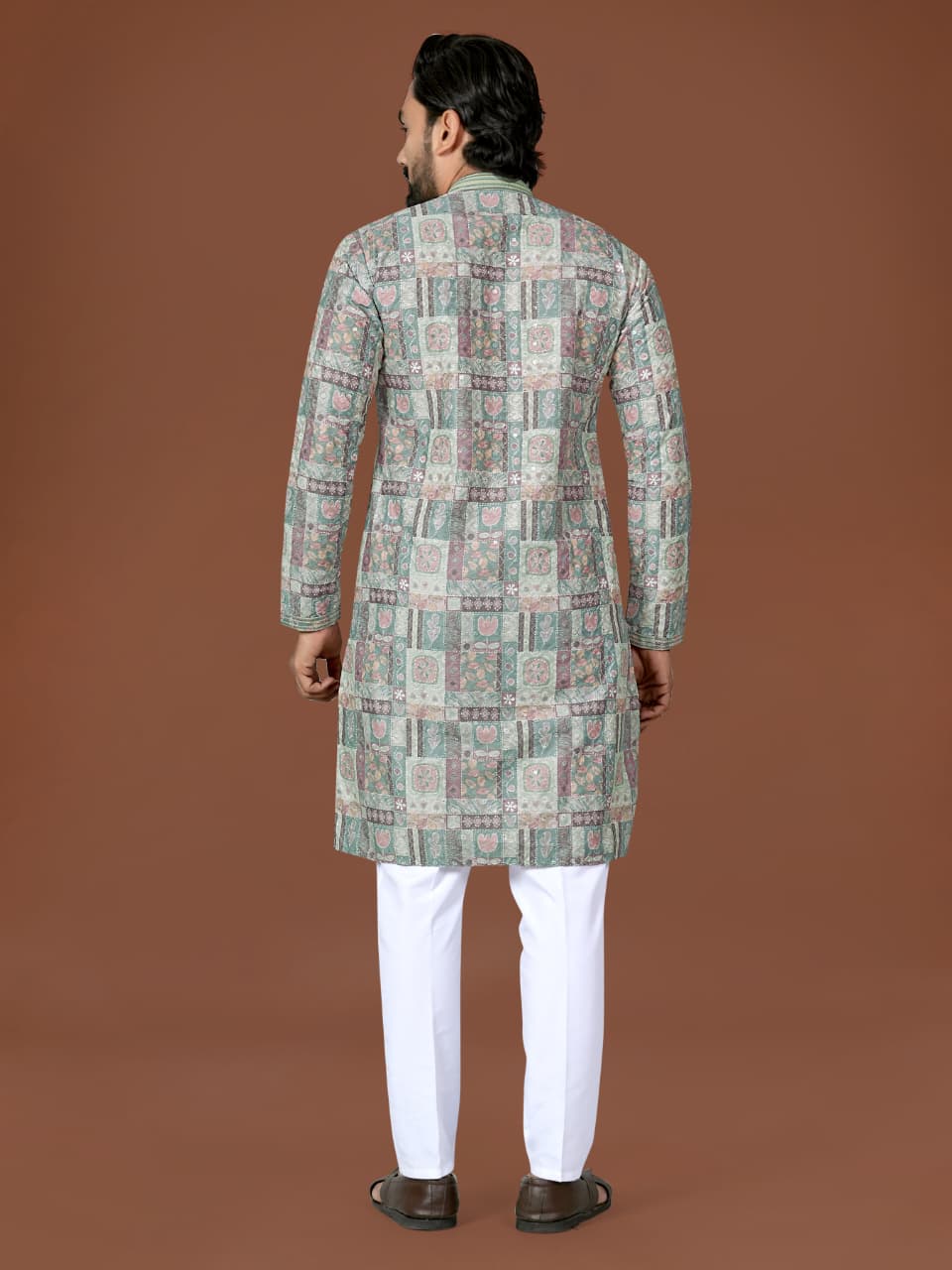 Anaita Mehendi Lucknowi Silk Straight Kurta - Distacart