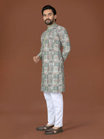 Thumbnail for Anaita Mehendi Lucknowi Silk Straight Kurta - Distacart