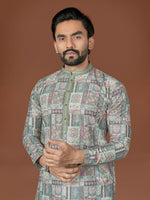 Thumbnail for Anaita Mehendi Lucknowi Silk Straight Kurta - Distacart