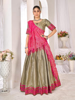Thumbnail for Anaita Mehndi Weaving Work Silk Lehenga Choli - Distacart