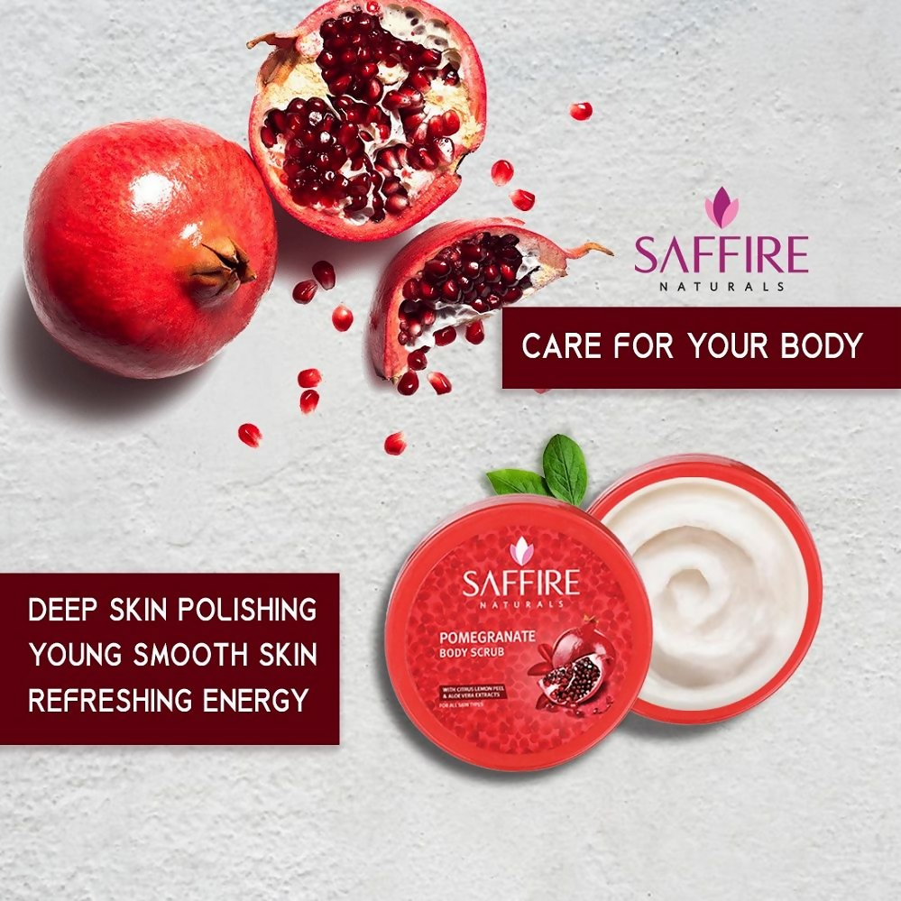 Saffire Naturals Pomegranate Body Scrub - Distacart