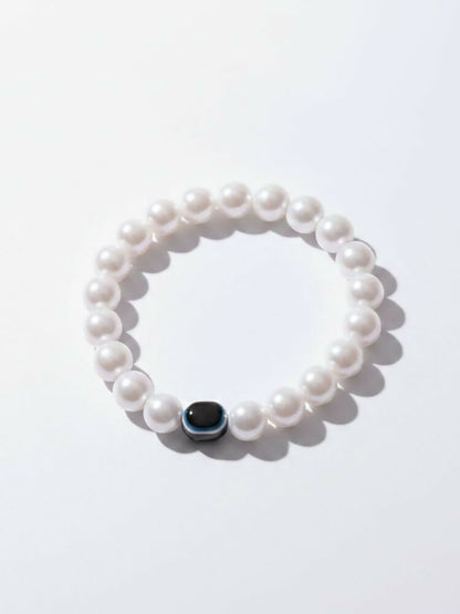 NVR Black Evil Eye White Bracelet for Men & Women - Distacart