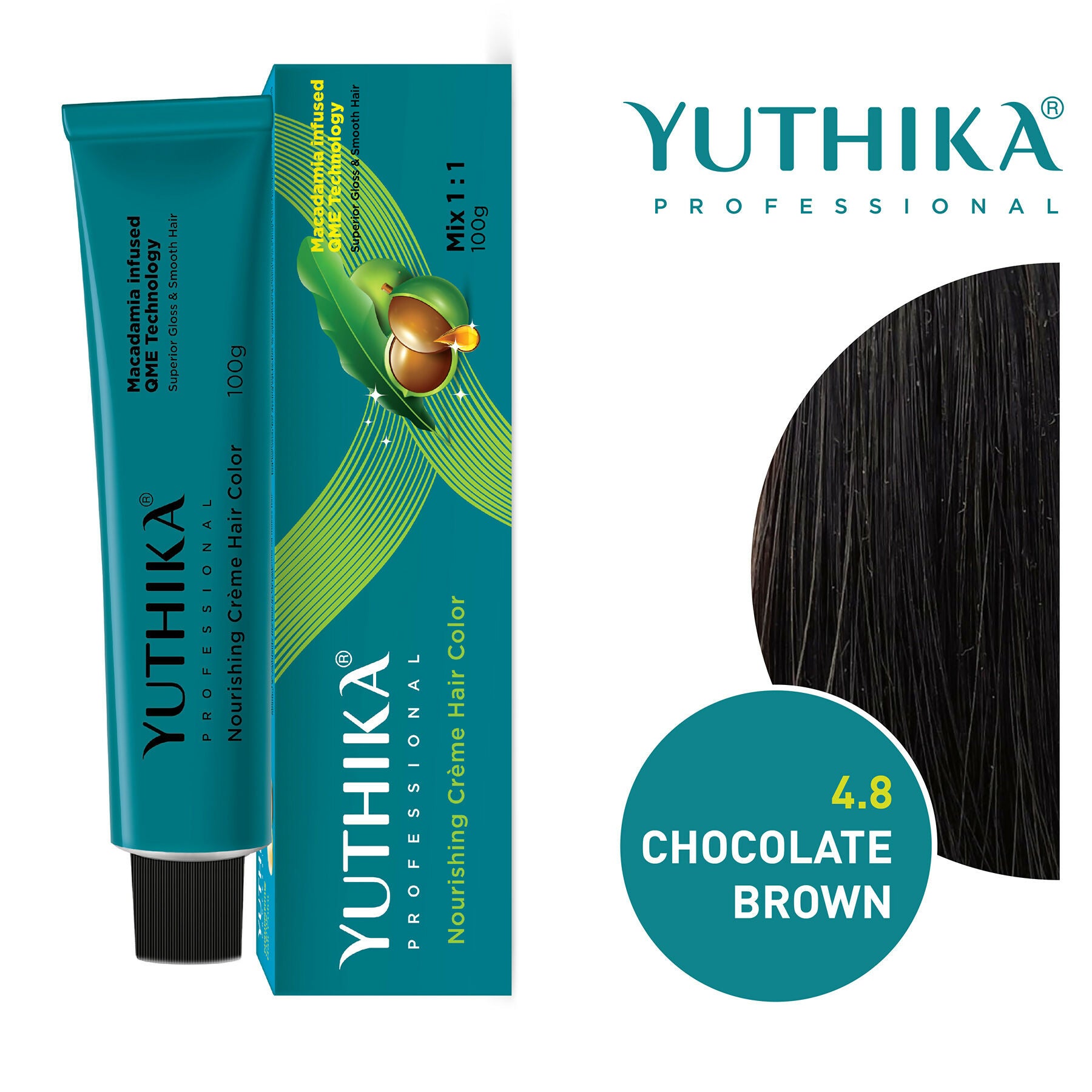 Yuthika Professional Creme Hair Colour - Chocolate Brown - Distacart