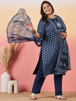 Thumbnail for Sztori Women Floral Printed Regular Kurta with Trousers & With Dupatta