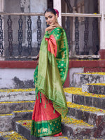Thumbnail for Shree Shyam Fashion Peach Soft Silk Saree - Distacart