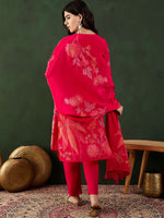Thumbnail for Sangria Floral Printed Kurta Set With Dupatta