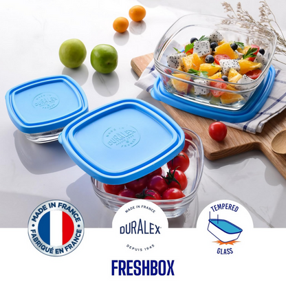 Duralex FreshBox Set of 6 Tempered Glass Container - Distacart