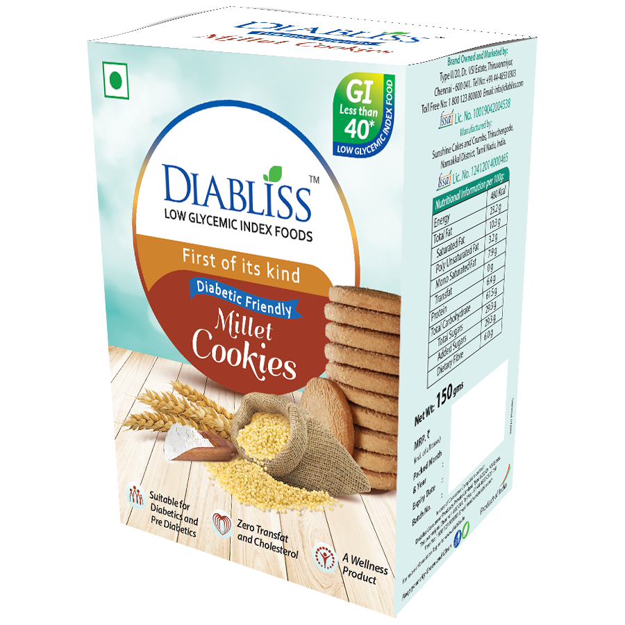 Diabliss Diabetic Friendly Millet Cookies - Distacart