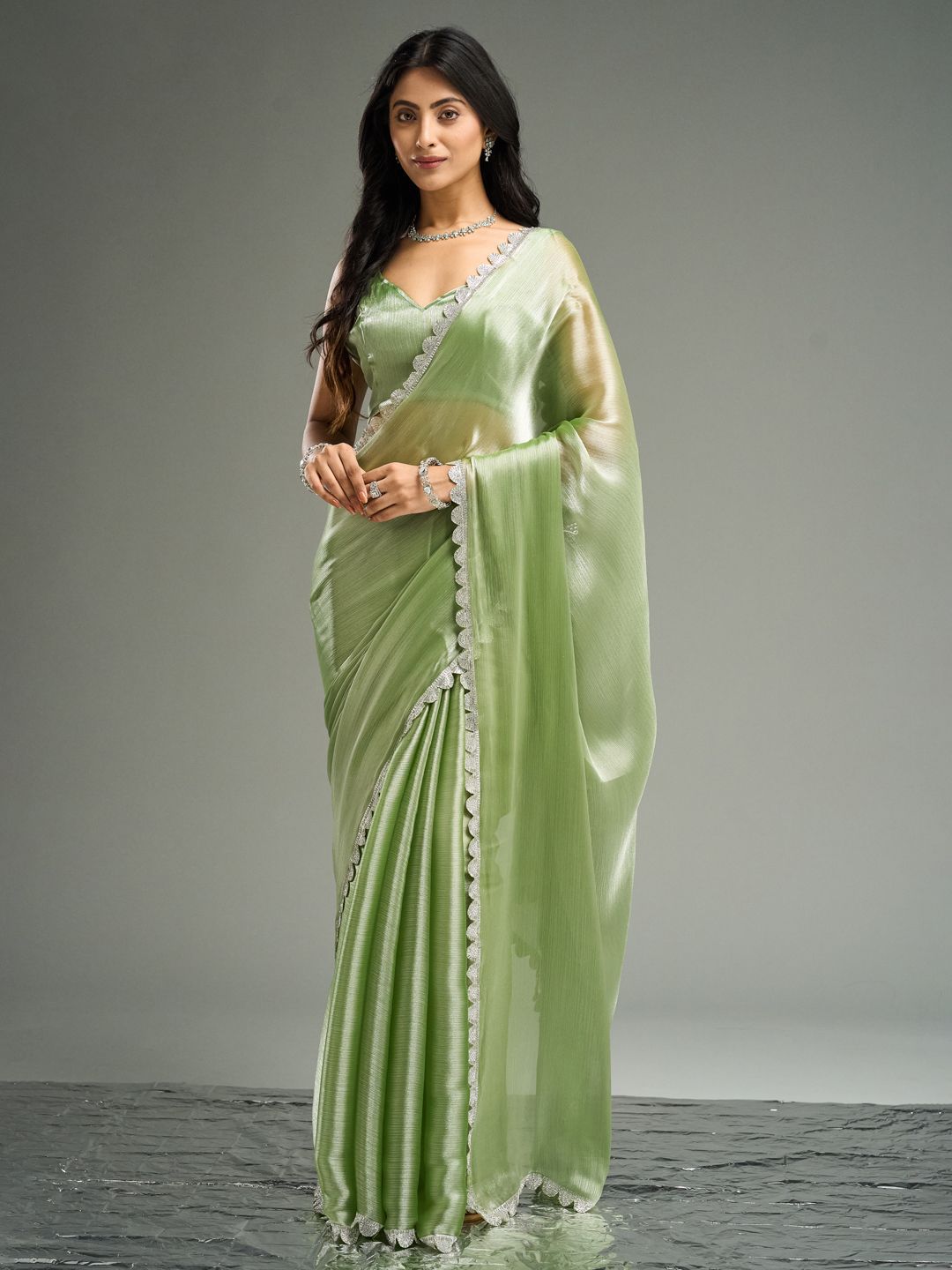 kasee Embellished Silk Blend Saree - Distacart