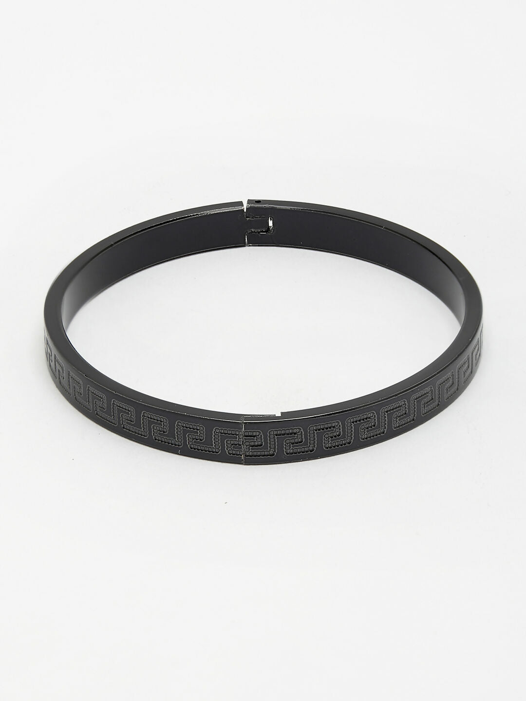NVR Men's Set of 2 Gold & Black Rhodium-Plated Stainless Steel Kada Bracelet - Distacart