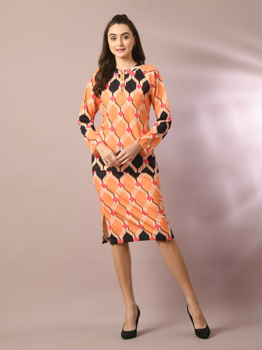 Myshka Women's Multi Printed Knee Length Party Embellished Skirts - Distacart