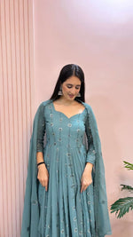 Thumbnail for Preksha Creation Designer Party Wear Look Fox Georgette With Embroidery Work With Dupatta And Pant - Firoji - Distacart