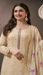 Thumbnail for Anaita Cream Silk Embroidered Stitched Salwar Suit - Distacart