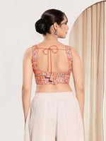 Thumbnail for Joban Fashion Peach Viscose Rayon Padded Blouse With Square Neck Sleeveless - Distacart
