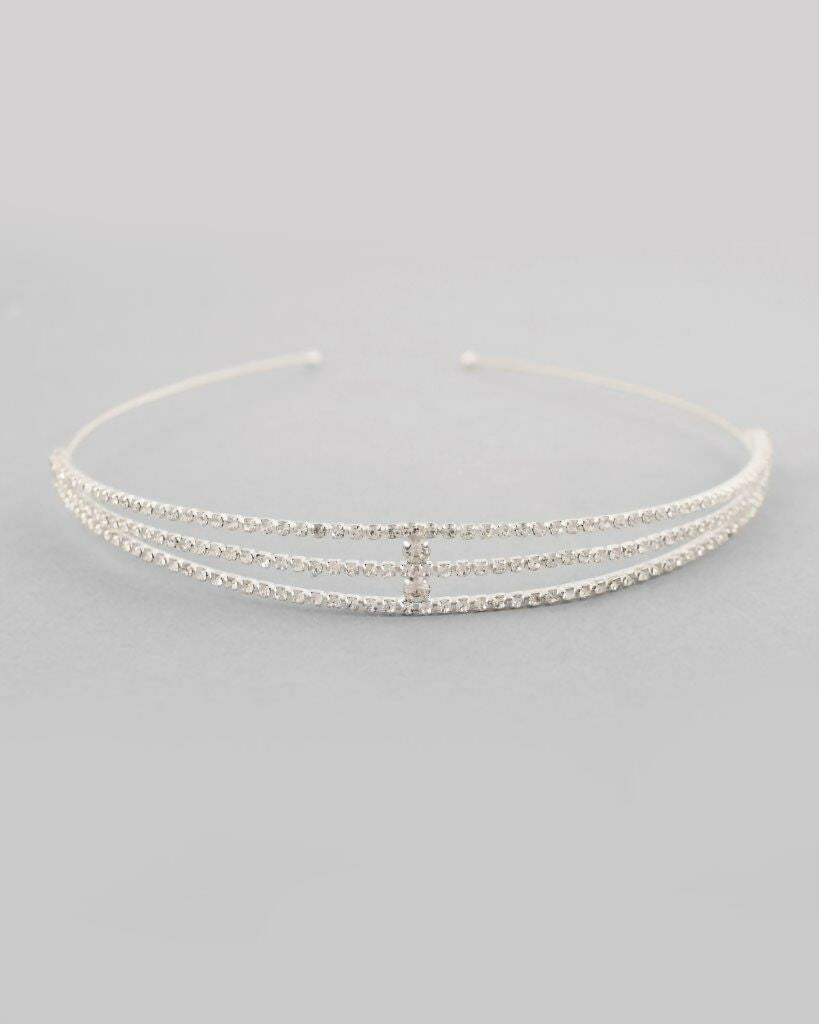VOJ Silver Plated AD Stone Studded Hair Band - Distacart