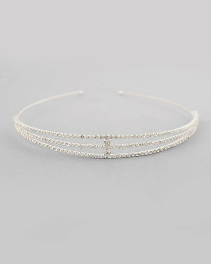 VOJ Silver Plated AD Stone Studded Hair Band - Distacart