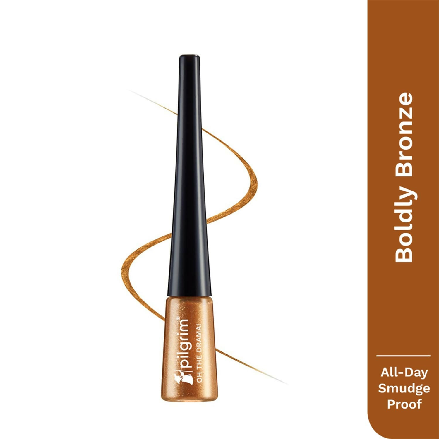 Pilgrim Metallic Eyeliner Boldly Bronze, Long Lasting & Smudge Proof Enriched With Argan Oil - Distacart