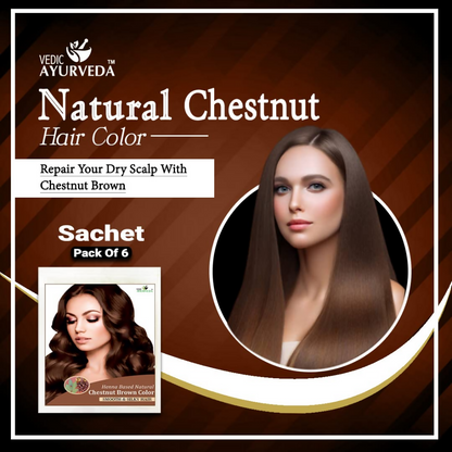 VedicAyurveda Henna Hair Color - Chestnut Brown - Dista