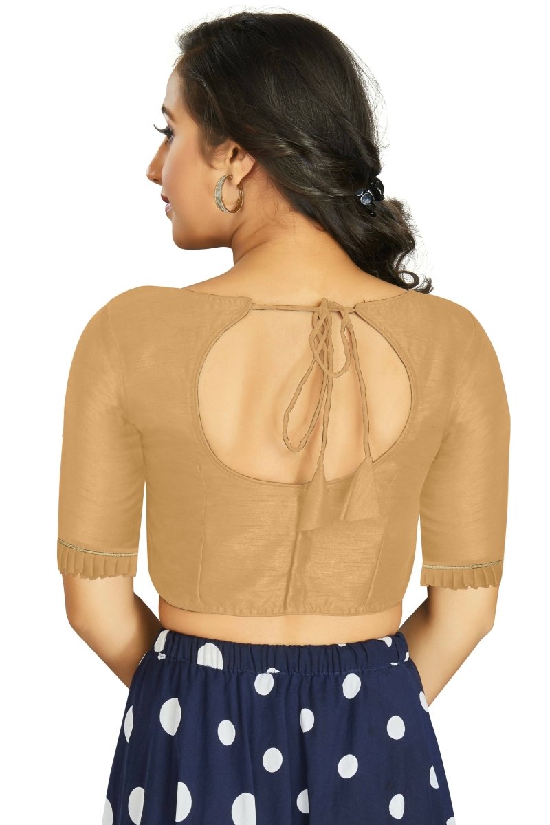 Aastha Fashion Women's Beige Art Silk Designer Party Wear Readymade Blouse - Distacart