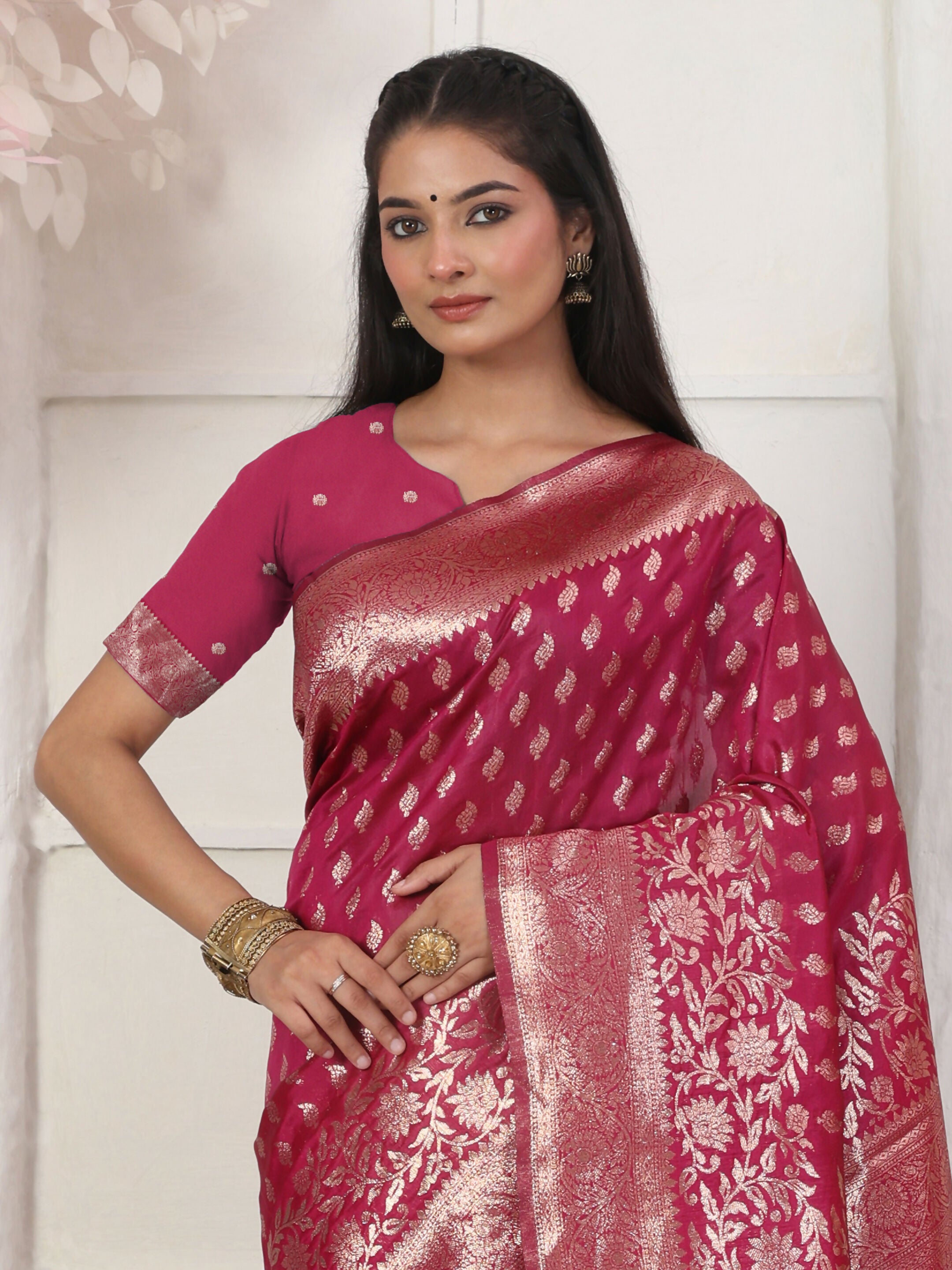 Astita Lichi Silk Wine Saree
