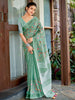 Shree Shyam Fashion Linen Sea Green Saree - Distacart