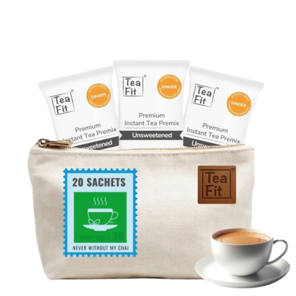 TeaFit No Sugar Instant Ginger Tea Premix - Travel Pack - Distacart