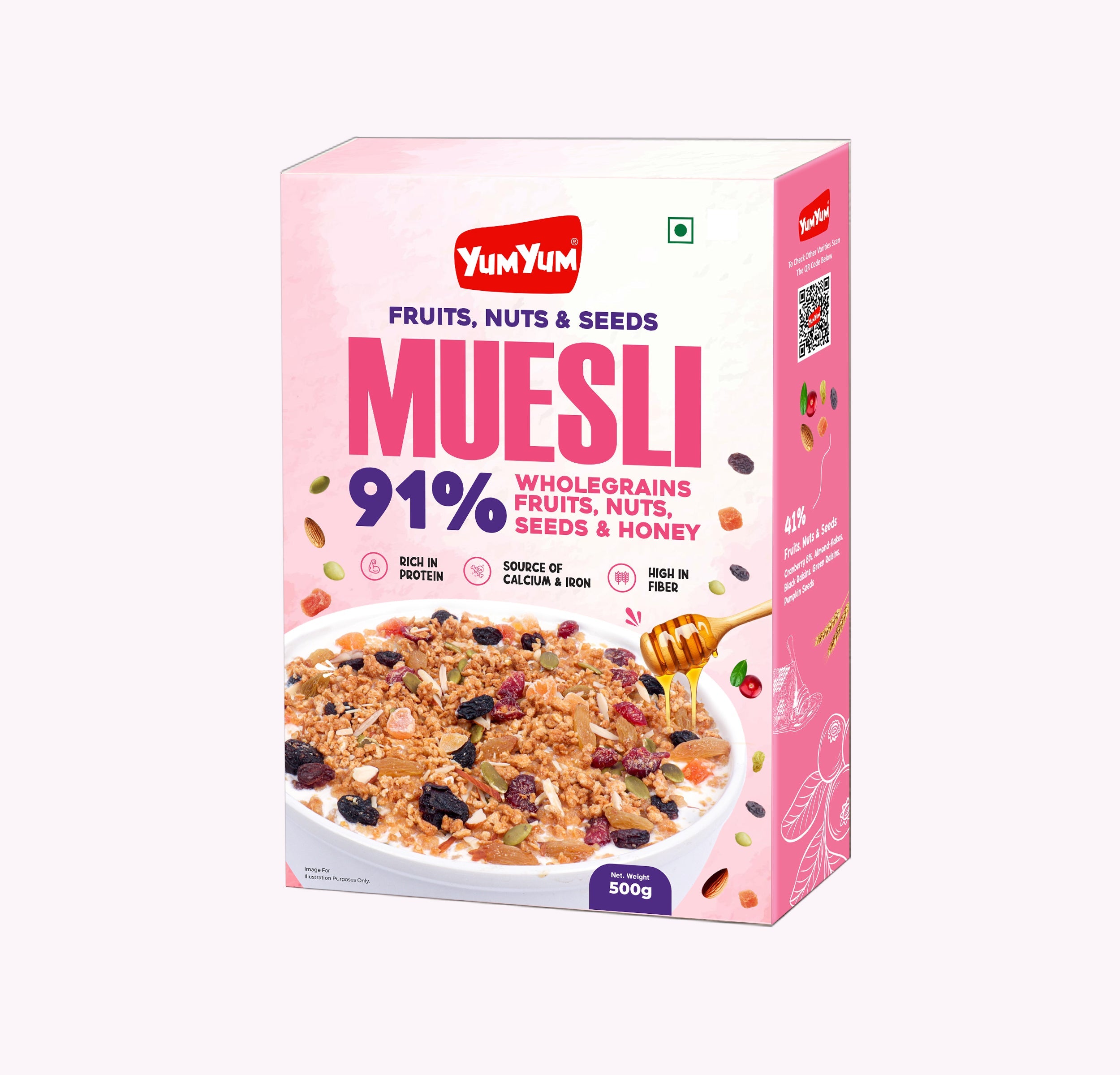 Yum Yum Fruits, Nuts & Seeds Honey Muesli Box - Dista