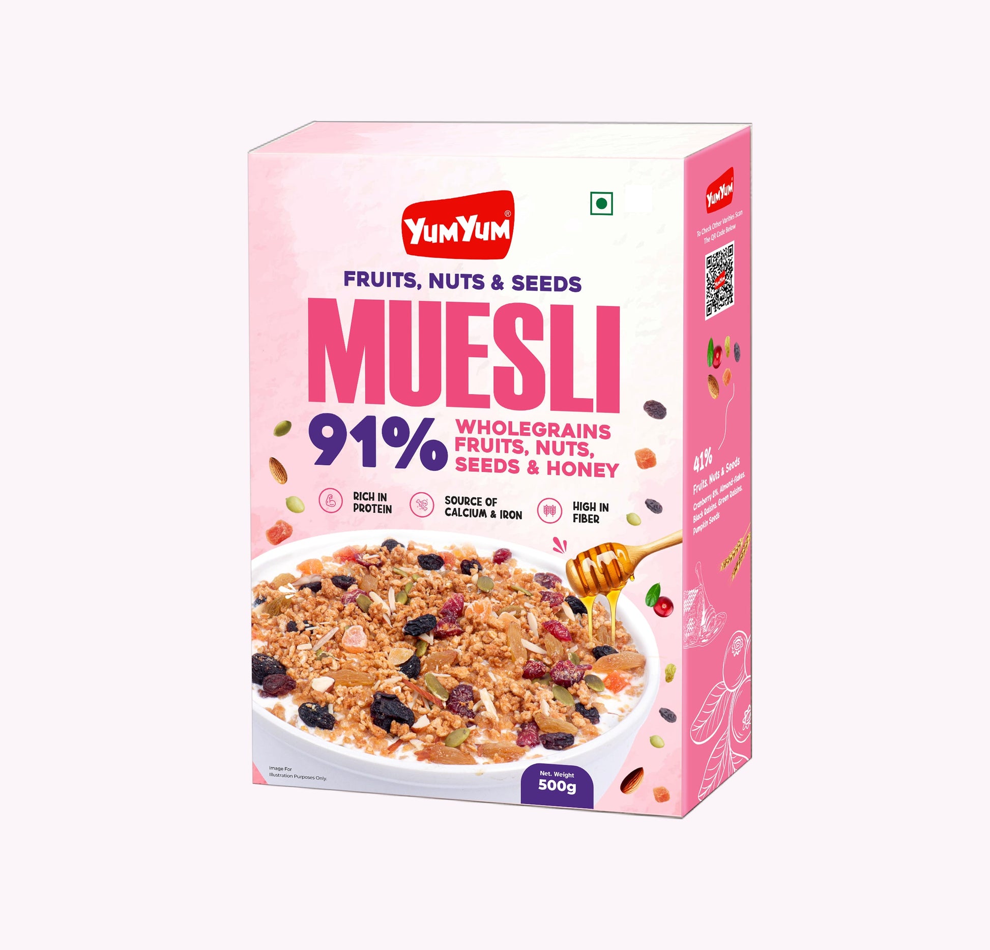 Yum Yum Fruits, Nuts & Seeds Honey Muesli Box - Dista