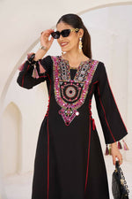 Thumbnail for The52 Women's Gorgeous Rayon Fabric Thread Work Straight Kurta Palazzo Set - Distacart
