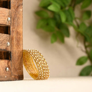 Afast Elegant Bridal & Wedding Party Fashion Bangle/Kada Set, Gold, Glass, Pack Of 12 Model No- A14 - Distacart