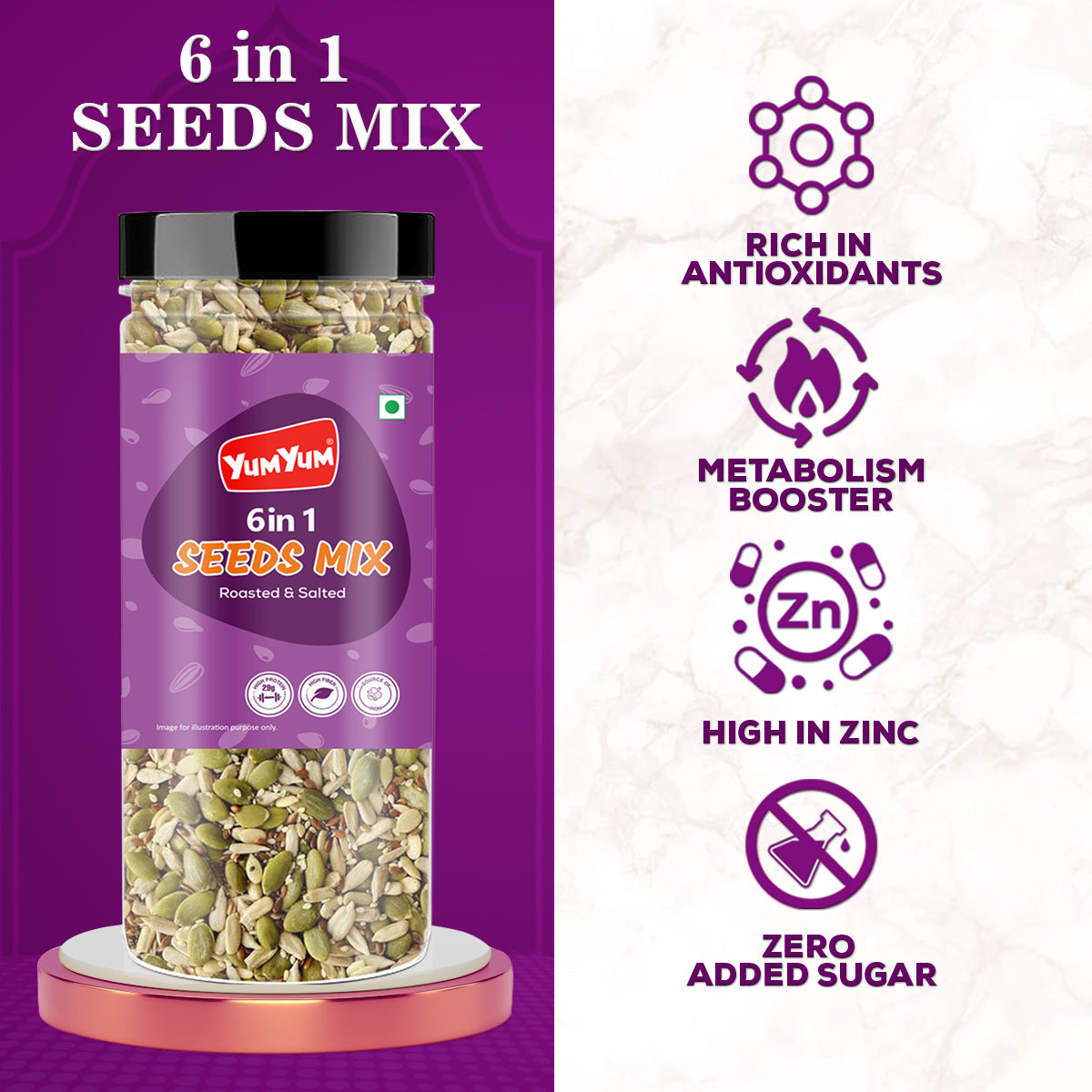 Yum Yum 6 In 1 Seeds Mix Jar - Dista