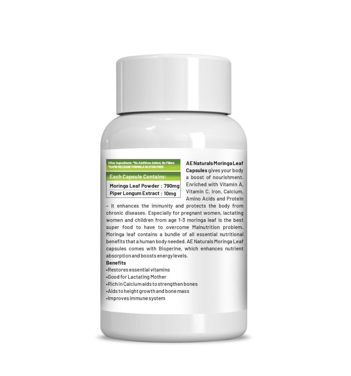 Ae Naturals Moringa Leaf Capsules - Distacart