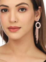 Thumbnail for NVR Women Gold Toned Contemporary Drop Earrings - Distacart