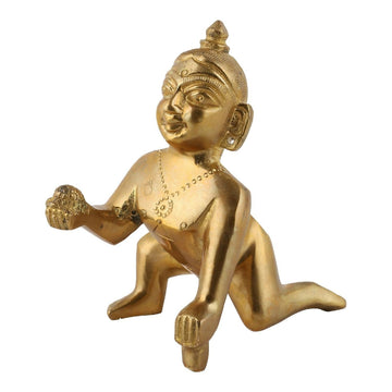 UAPAN Brass Laddu Gopal Idol - 6 cm - Dista