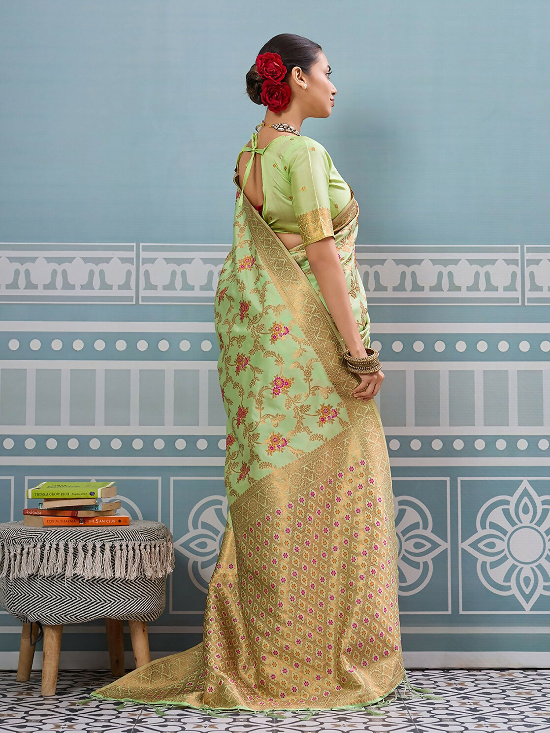 Astita Sea Green Silk Saree