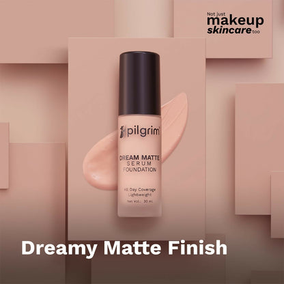 Pilgrim Dream Matte Serum Foundation With Matte & Poreless All Day Coverage Lightweight - Pure Ivory - Distacart